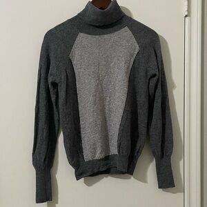 Stile Benetton Made In Moldova Two-Tone Gray Turtleneck Sweater Size S